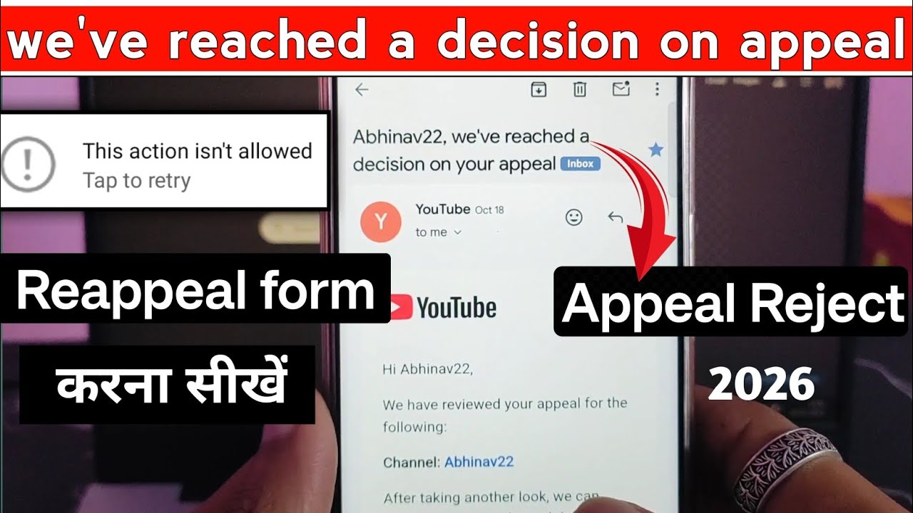 we've reached a decision on your appeal | suspended youtube channel appeal form rejected