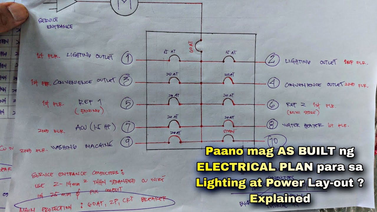 Paano mag AS BUILT ng ELECTRICAL PLAN para sa Lighting at Power Lay-out ? Explained