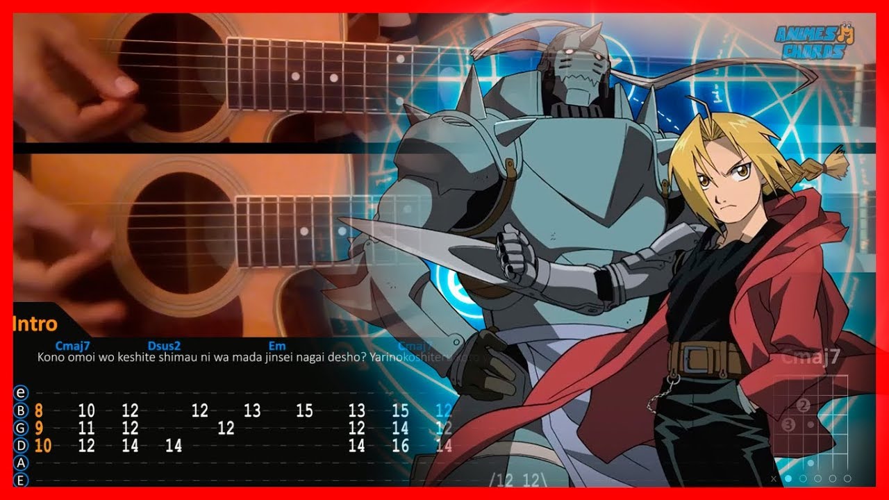 Fullmetal Alchemist Brotherhood OP 1 -  again | Acoustic Guitar Lesson [Tutorial + TAB + CHORDS]
