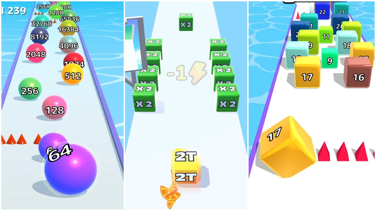Jelly Run 2048 vs Ball Run Infinity vs Marble Run | Insane Record 128F vs 2048K vs 27