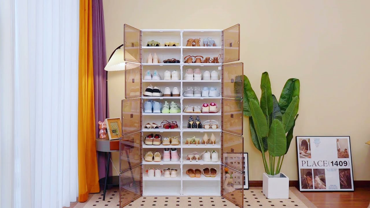 Unclock stylish foldable shoe organizer!
