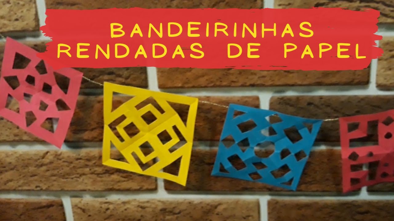 Bandeirinhas rendadas em papel -  Estilo toalhas rendadas