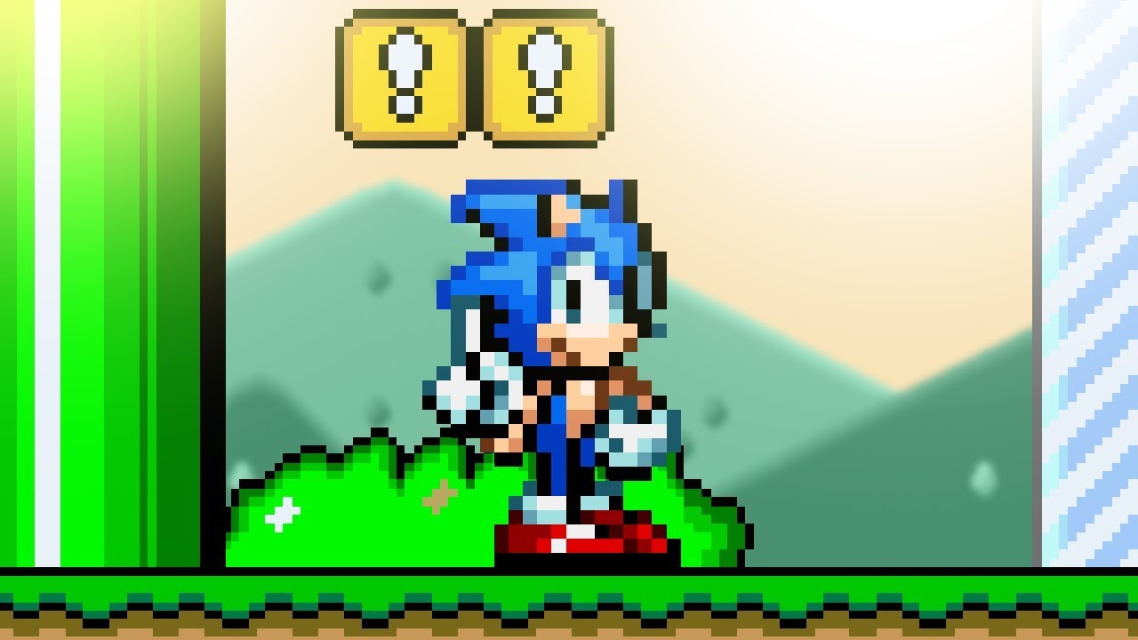Sonic in Super Mario World