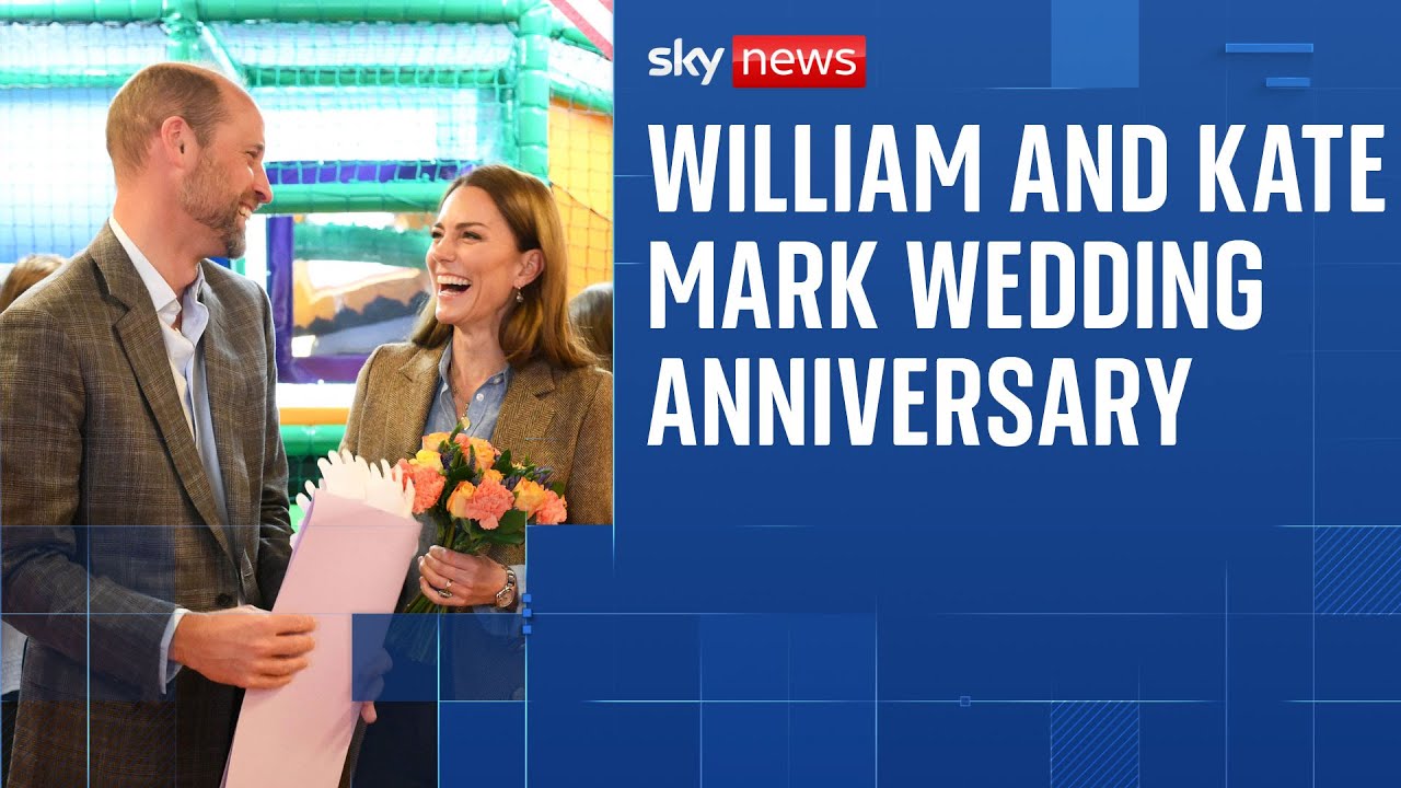 Crowds cheer William and Kate on wedding anniversary visit to Isle of Mull