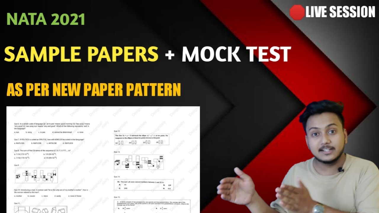 NATA 2021 Sample Paper :- Mock test 1- MCQ ,MSQ ,PSQ ,NAQ QUESTION PRACTICE According to new pattern