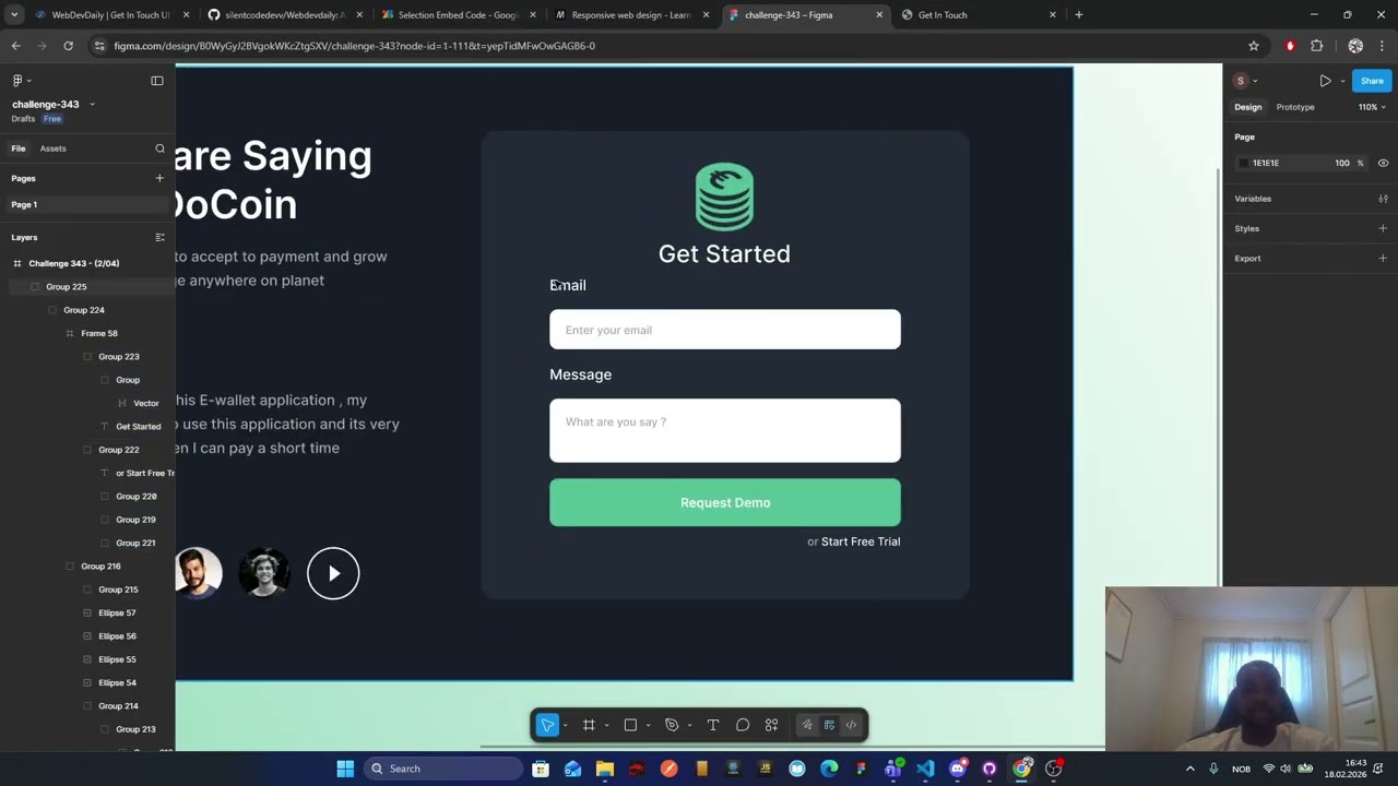Becoming a Frontend Developer From Zero — Day 2 | Get In Touch UI
