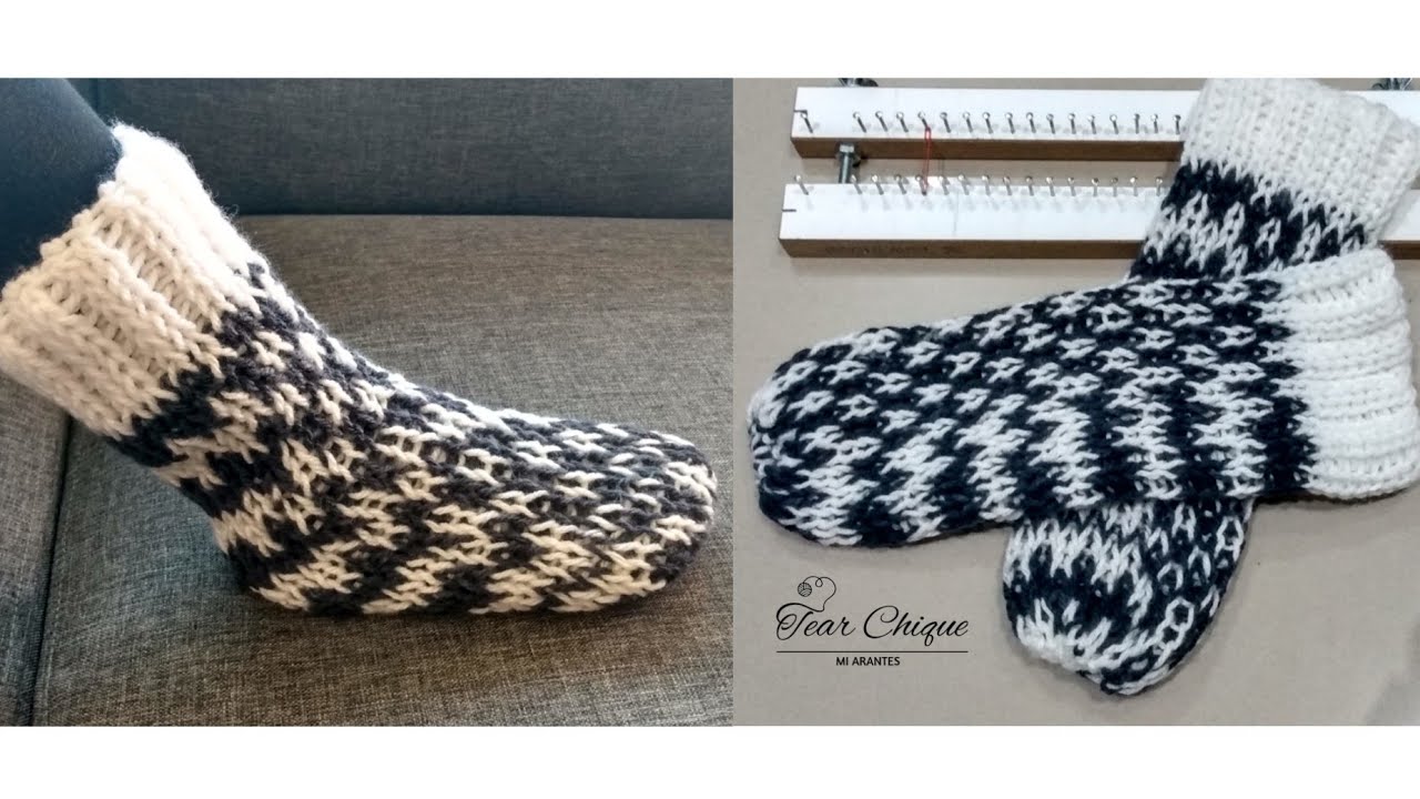COMO FAZER UMA MEIA NO TEAR DE PREGOS🧦 SEM CALCANHAR
