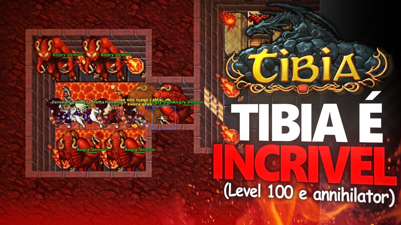 TIBIA É INCRÍVEL! ANNIHILATOR!! O LEVEL 100 CHEGOU E EU FIQUEI LOUCO! (eu odeio tibia)