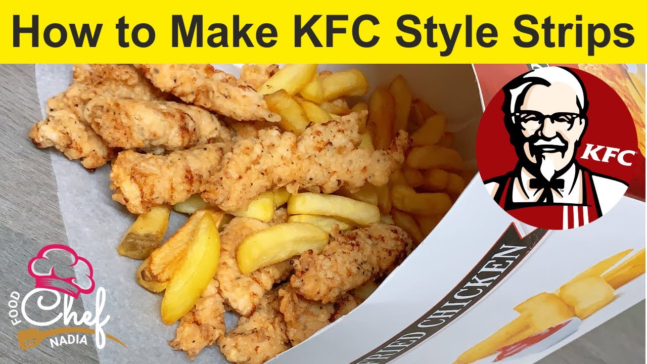 How to make KFC style crispy tenders chicken fingers zinger strips with Sauce recipe with Eng subs