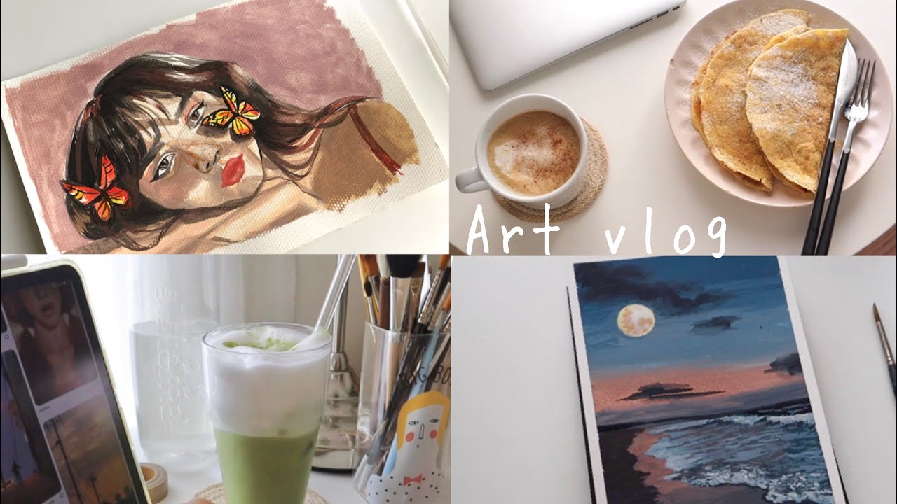 🦋ART Vlog  (Eng) 。 كيف أحمس نفسي للرسم 。 أدوات رسم جديدة