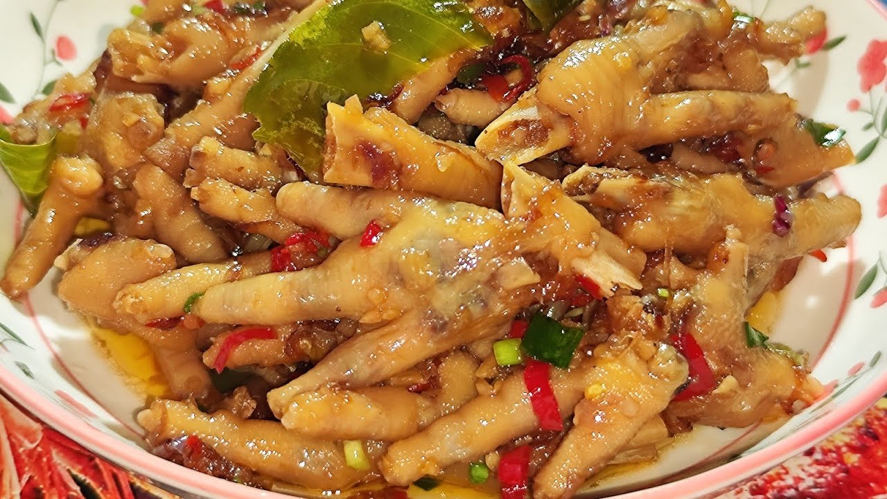 ឆាហឹរជូរអែមជើងមាន់@hallcooking