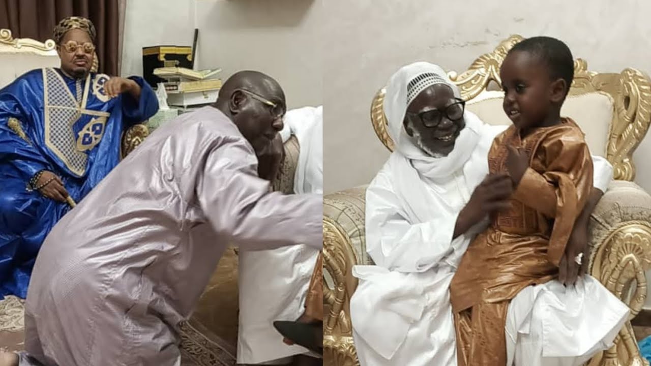 Serigne Mountakha Mbacke en toute complicité avec (Bamba) le fils de Ahmed Khalifa Niasse .