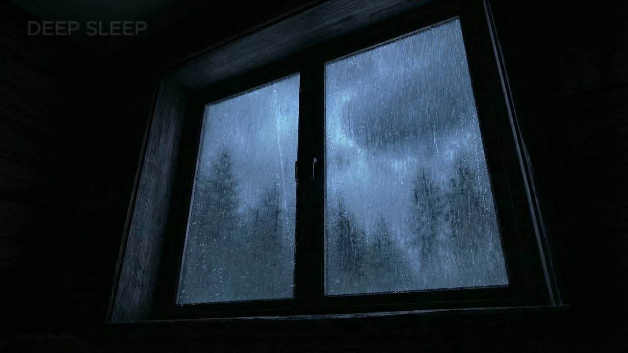 Deep Sleep Rain Sounds on Window  🌧️ Fall Asleep Fast & Sleep All Night l Heavy Rain Thunder Sounds