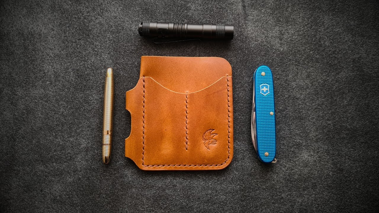 Making a Leather EDC Pocket Organizer - ASMR Leather Working