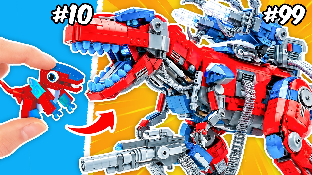 Превращение тираннозавра в гигантского механического робота из LEGO | RIAM Bricks