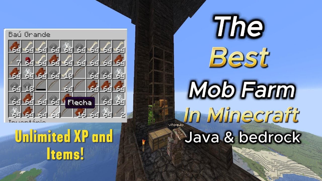 The Best Mob Farm for Minecraft Bedrock & Java - Tons of XP and Items!