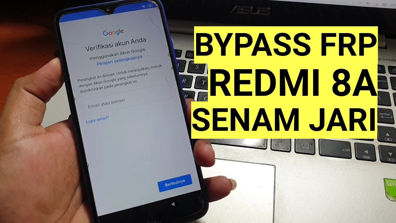 Bypass Frp Redmi 8a lupa akun google Paling mudah cuma pake jari aja