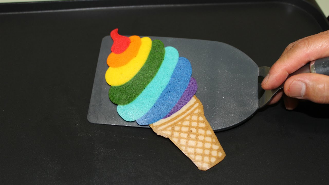 Pancake Art - Rainbow Ice Cream by Tiger Tomato