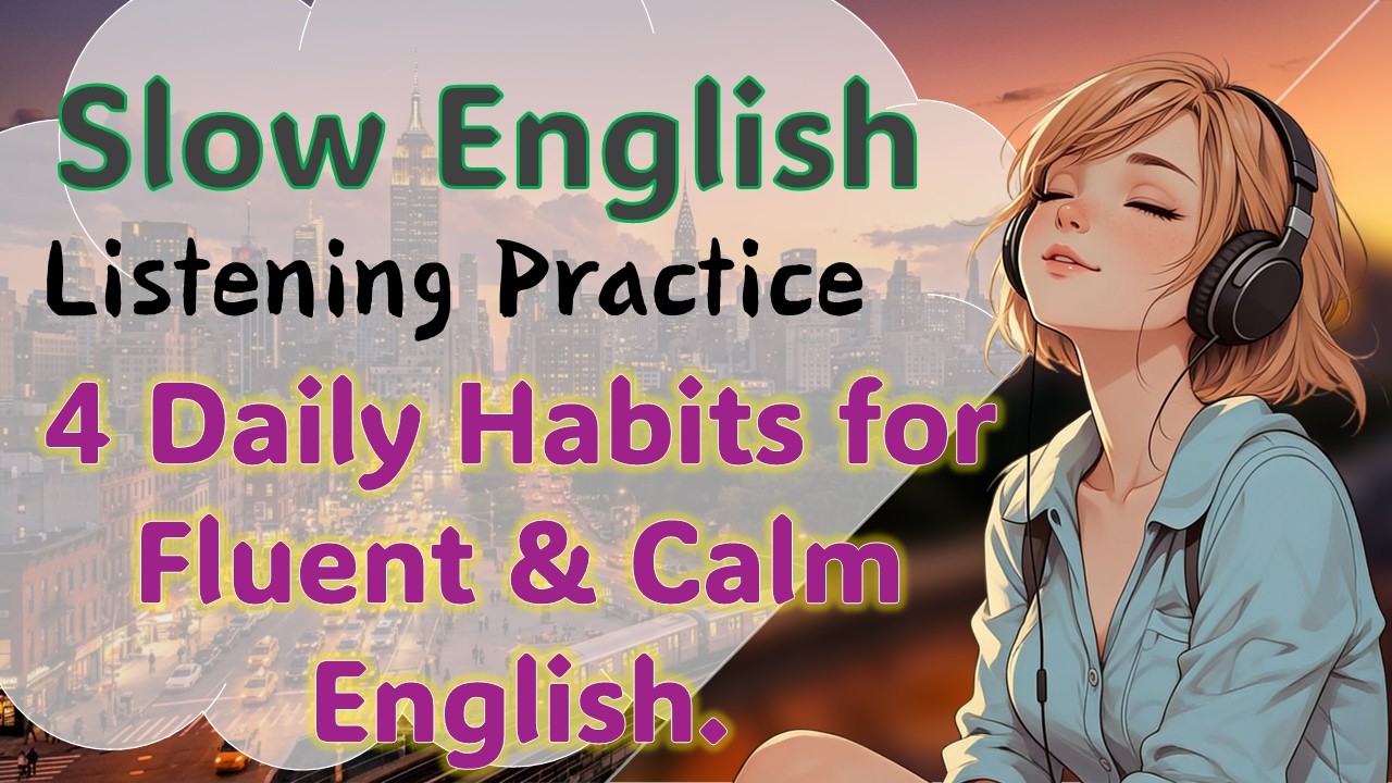 4 Daily Habits for Fluent & Calm English| Slow English Listening | Fluency Practice