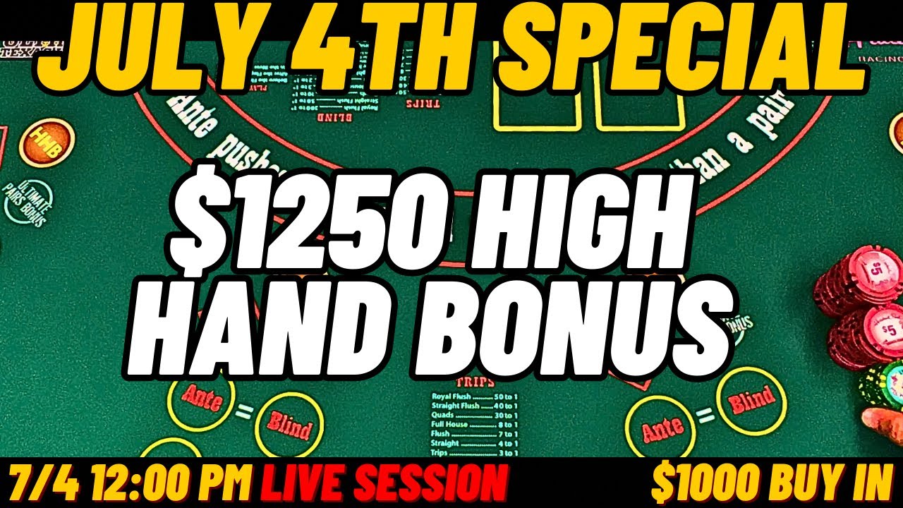 Huge High Hand Bonus Casino Promotion! $1250 Every 15 Minutes