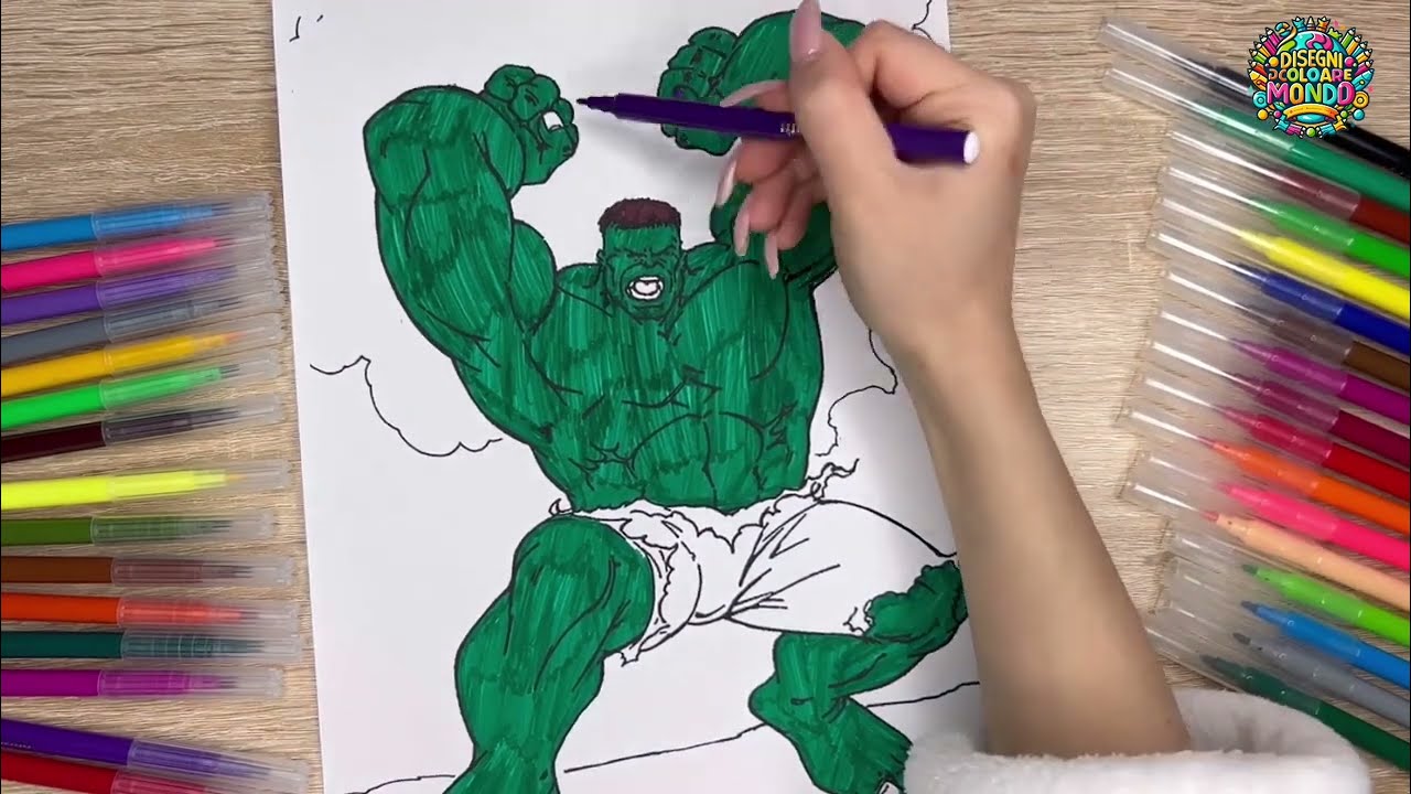 Come colorare Hulk - Marvel | Disegno da colorare Hulk | Disegnidacoloraremondo