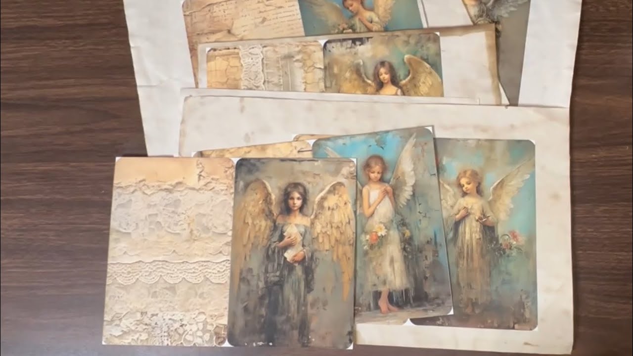 Grungy Angels Ephemera Folder Construction Process 