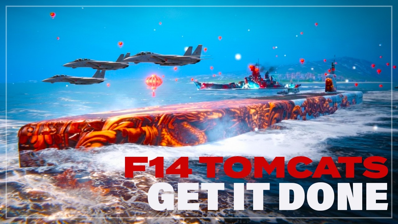 Awesome Legendary Battle USS Halibut with F14 Tomcats