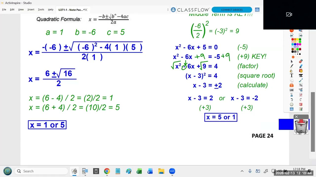 2-13-2026 - CHS - OBEN - 2-YR ALGEBRA 2 AB - DAY 90 - Factoring (DAY 1)