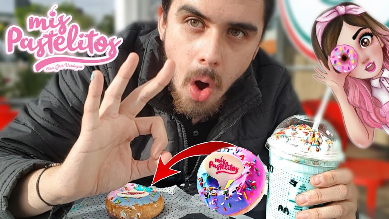 Probando la dona y frappé de Mis Pastelitos en KRISPY KREME | Diego Loppz