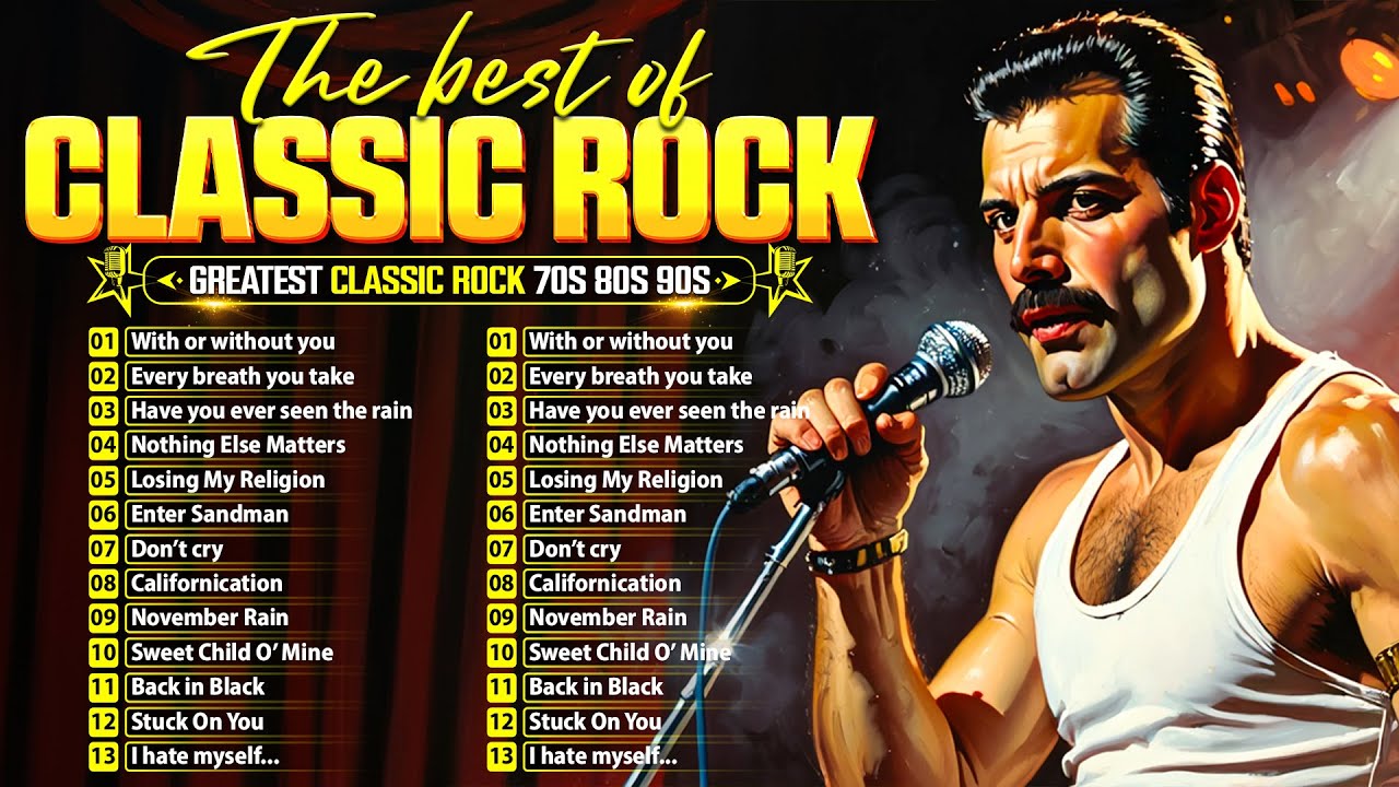 Top 100 Classic Rock Songs Of All Time 💥 Queen, Guns N' Roses, Pink Floyd, The Beatles, Bon Jovi, U2