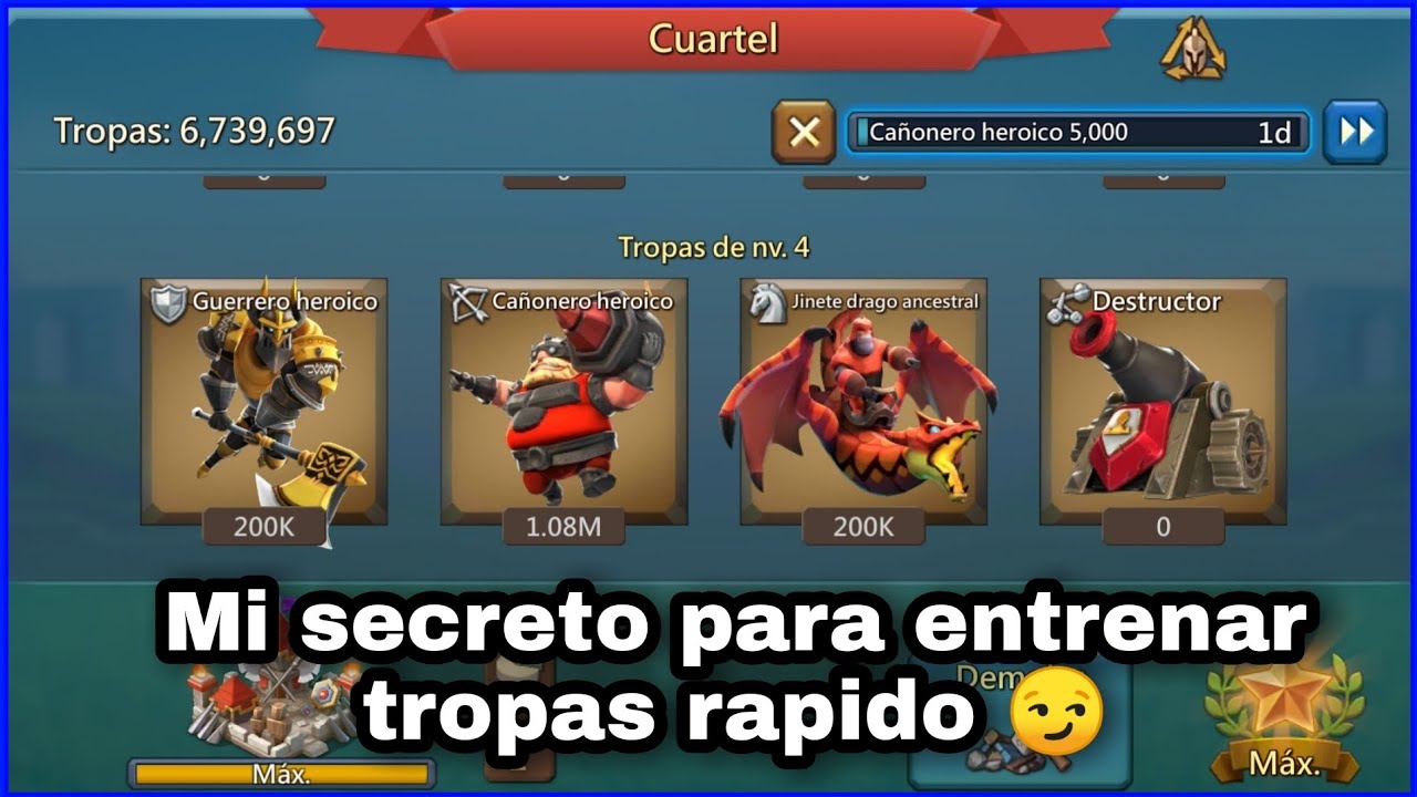 Lords Mobile - Mi secreto para entrenar tropas rapido en mis Castillos Trampa 😏