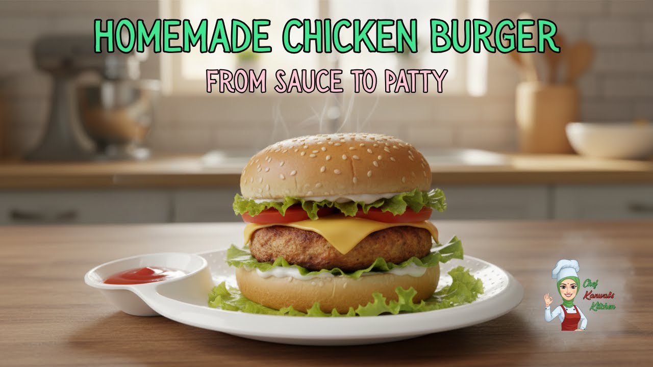 Homemade Chicken Burger: from Sauce to Patty | Recipe by Kanwal's Kitchen