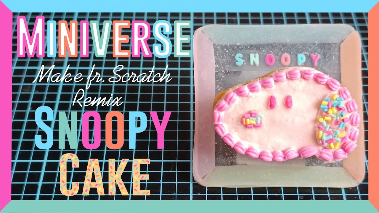 Miniverse Scratch Confetti & Birthday cake Remix Snoopy cake ~Eng sub added #mini #miniature #snoopy