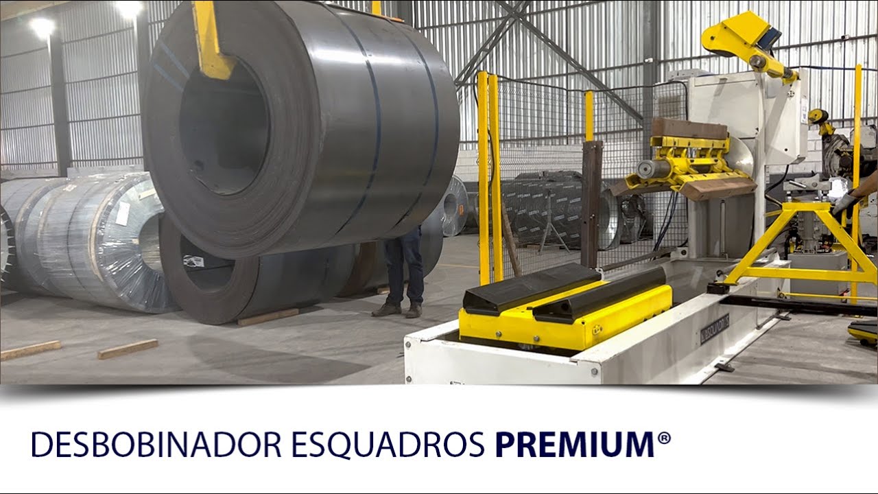 Desbobinador para Bobinas de Aço | Esquadros Premium