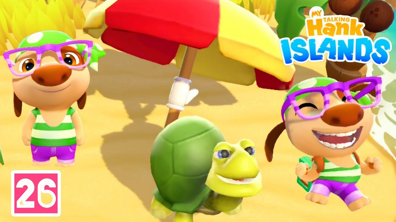 Hank's joy at the beach! My Talking Hank Islands Gameplay Walkthrough - Part 26