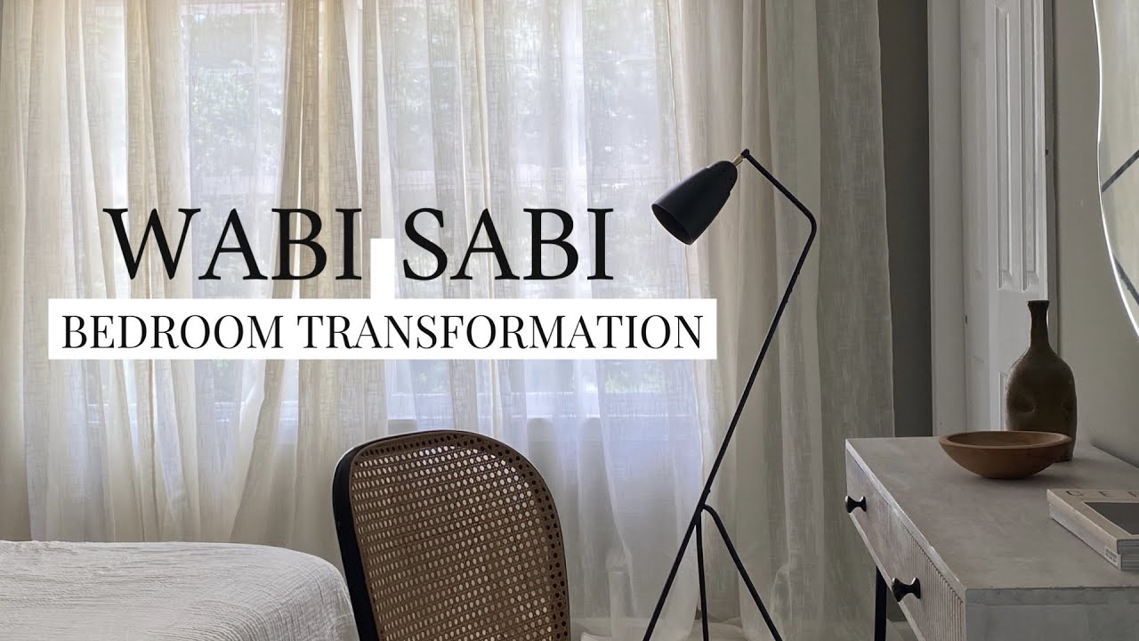 UGLY Small Bedroom TRANSFORMED into a chic WABI SABI space