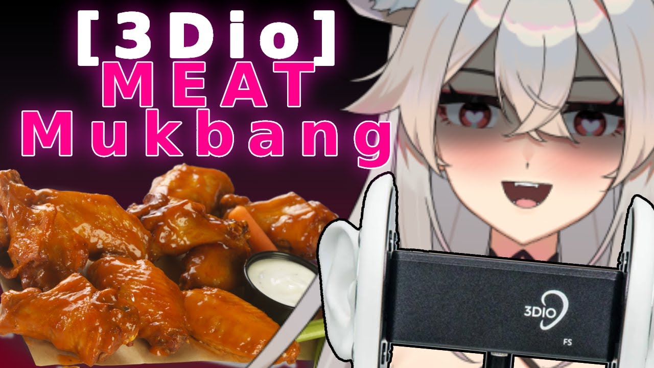 【Mukbang 3Dio ASMR】 Meat, meat, meat, meat!!! 【F4A】 【Vtuber】