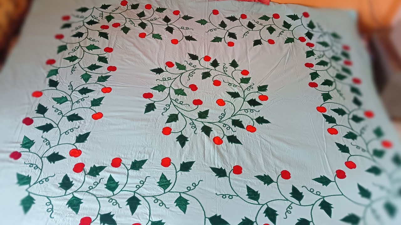 Velvet bedsheet apple design | peach wala chadar|Handmade velvet bedsheet#video @Simmikhan.ss786