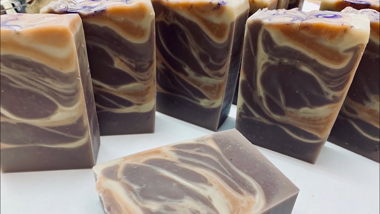 則皂工作室-蜜桃法國礦泥回鍋渲染皂peach scented French clay In pot swirl soap making and cutting
