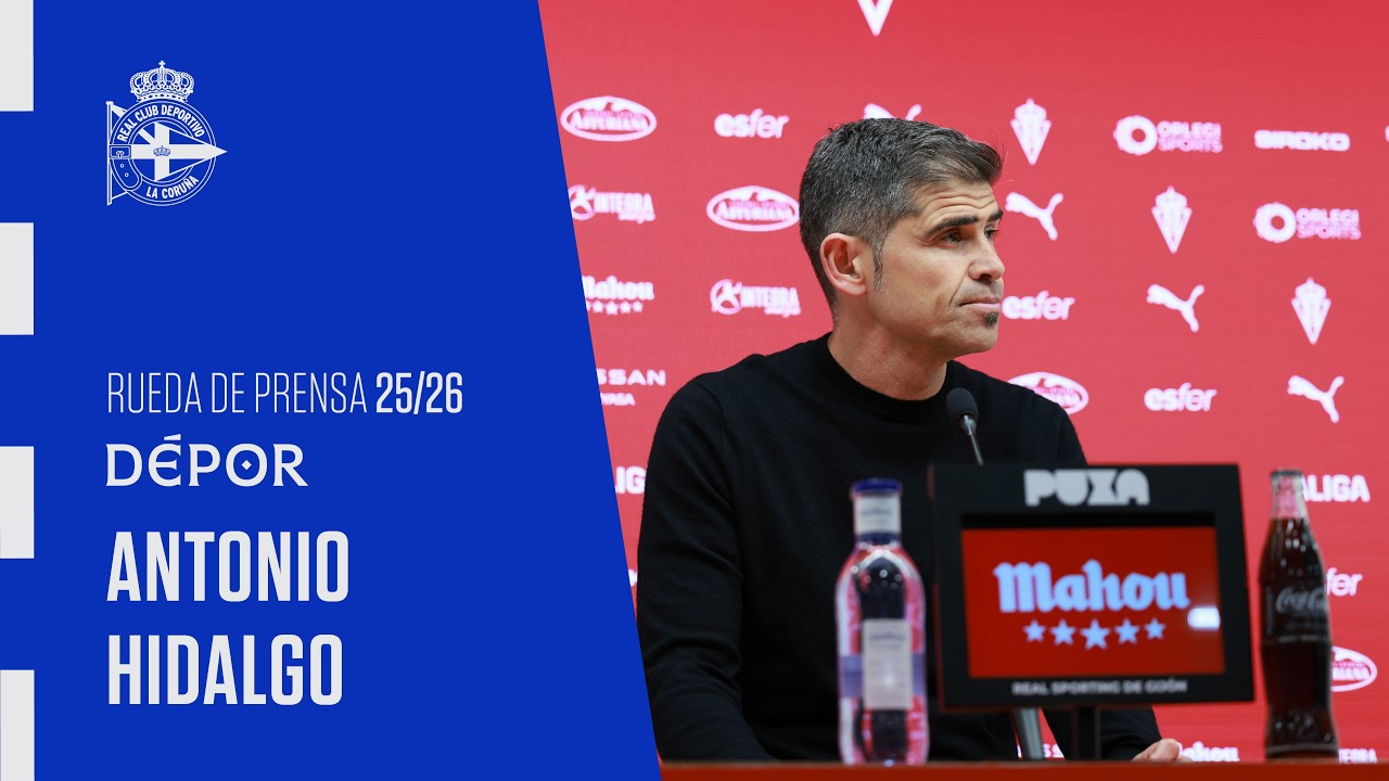 Rueda de prensa de Antonio Hidalgo tras el Real Sporting 1-1 RC Deportivo