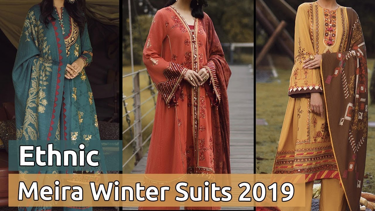 Latest Collection of ETHNIC (MEIRA) Winter Dresses 2019 | Pakistani Winter Suits Designs