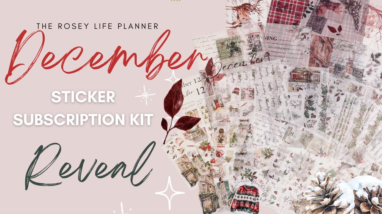 Распаковываю набор наклеек для подписки на ежедневник на декабрь от The Rosey Life Planner