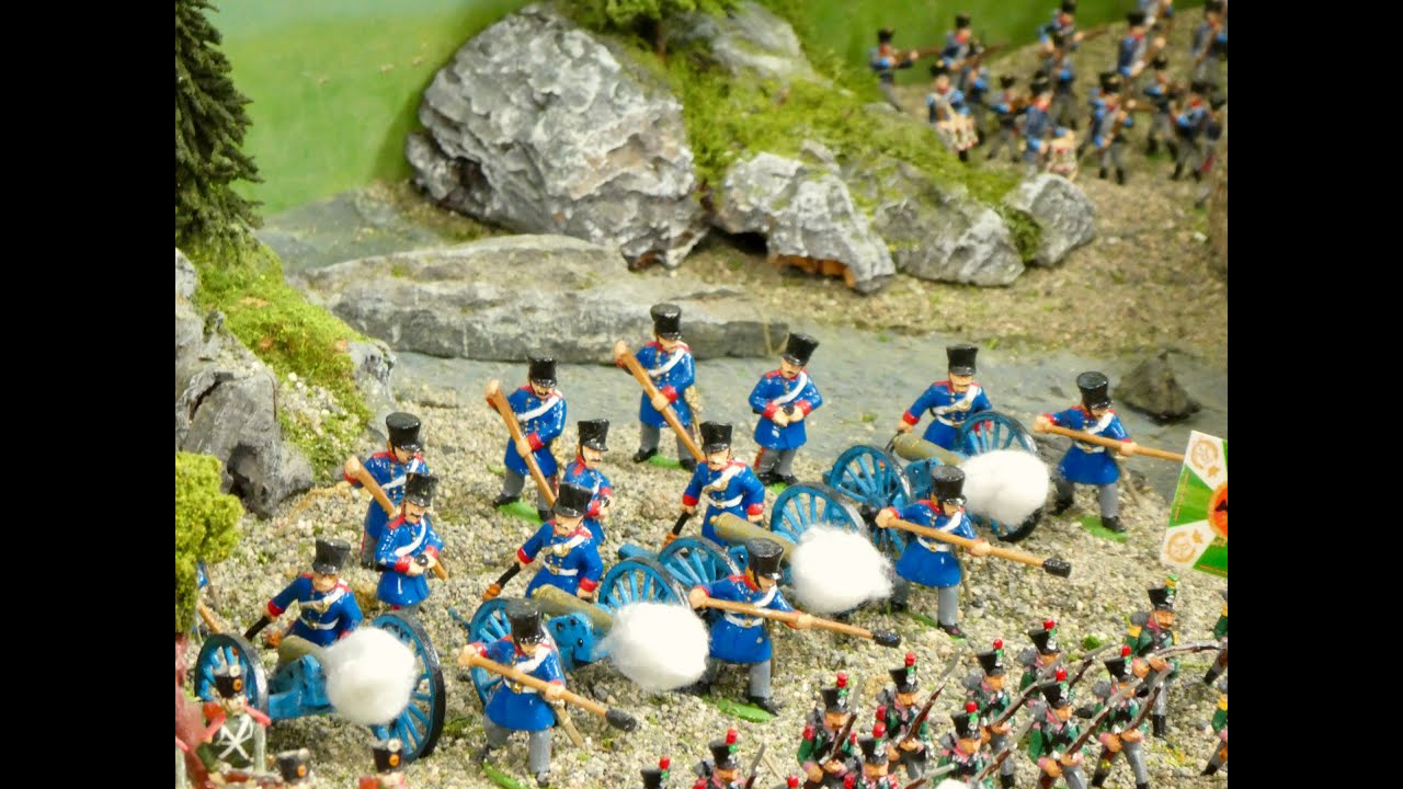 Napoleonic Diorama - Russian ,Austrian & Prussian armies attacked by Napoleon's Grand Army