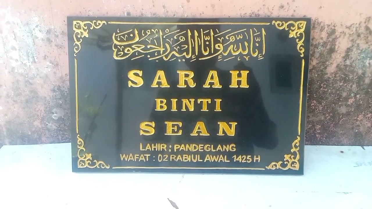 CARA GRAFIR PAPAN NAMA BATU NISAN ISLAM !! Pakai Bor Mini Grinder!! DIY