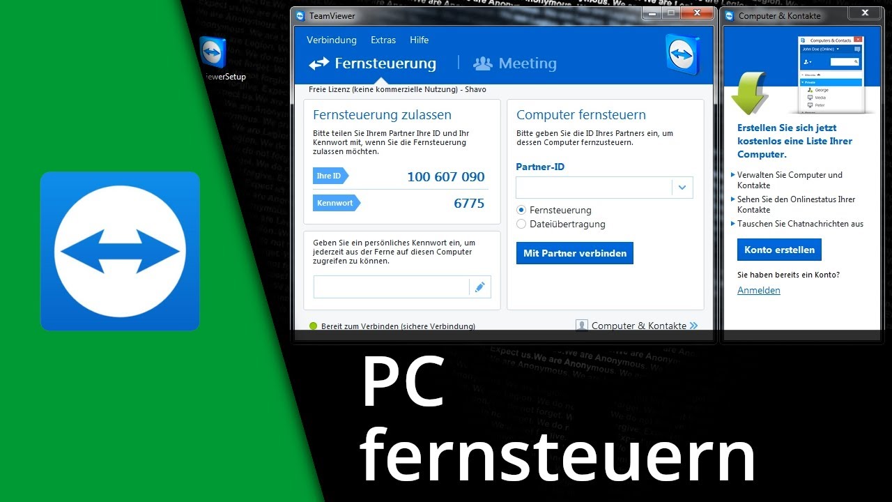 Mit TeamViewer fremden PC fernsteuern ✅ Tutorial