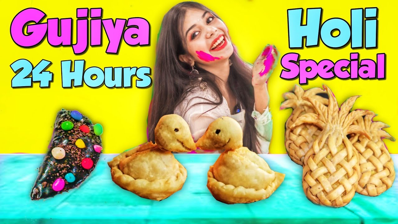 I only ate *Gujiya* for 24 hours *Yumm Chocolate & Colourfull* Holi Hai💃