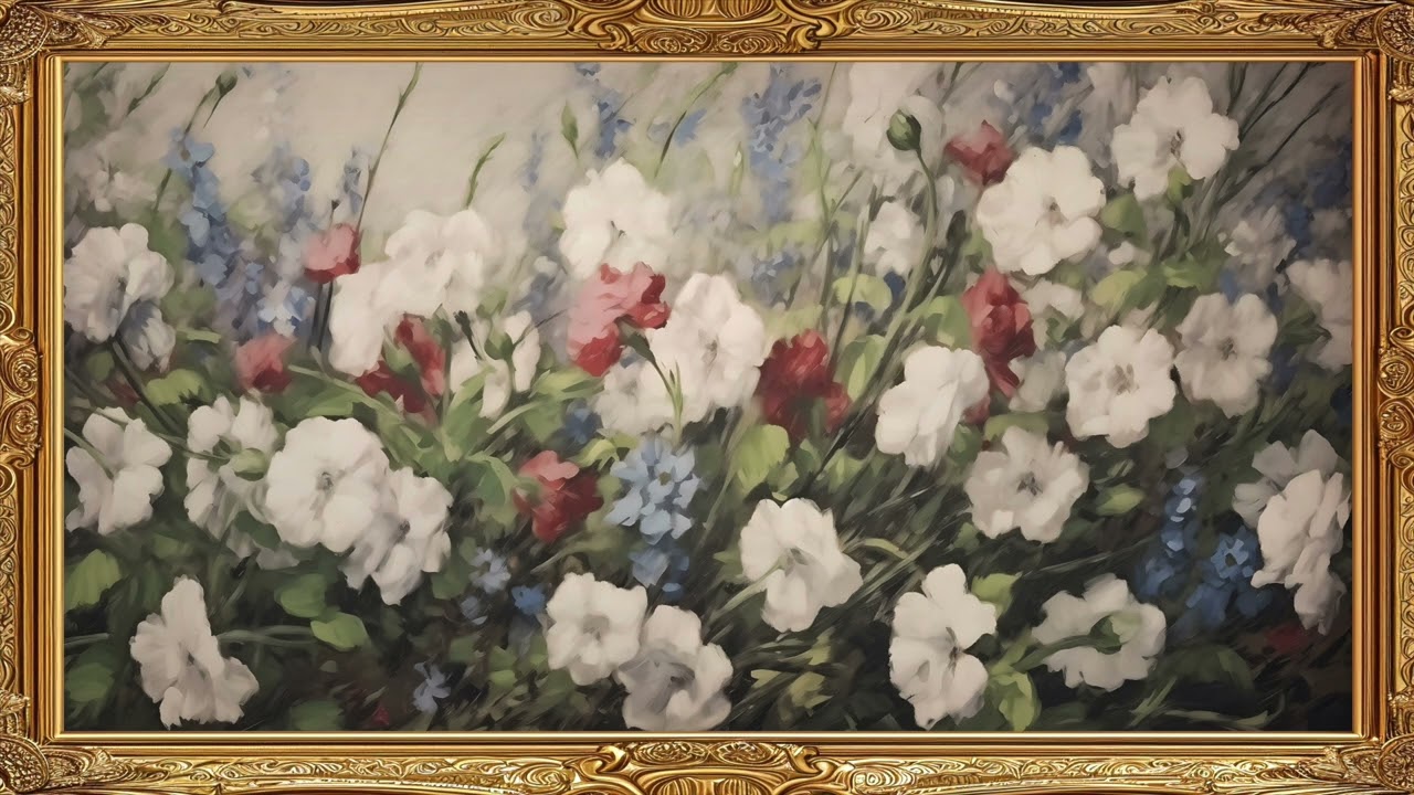 Americana Frame TV Art Vintage Wallpaper 4K Ultra HD Screensaver USA Digital Display Red White Blue