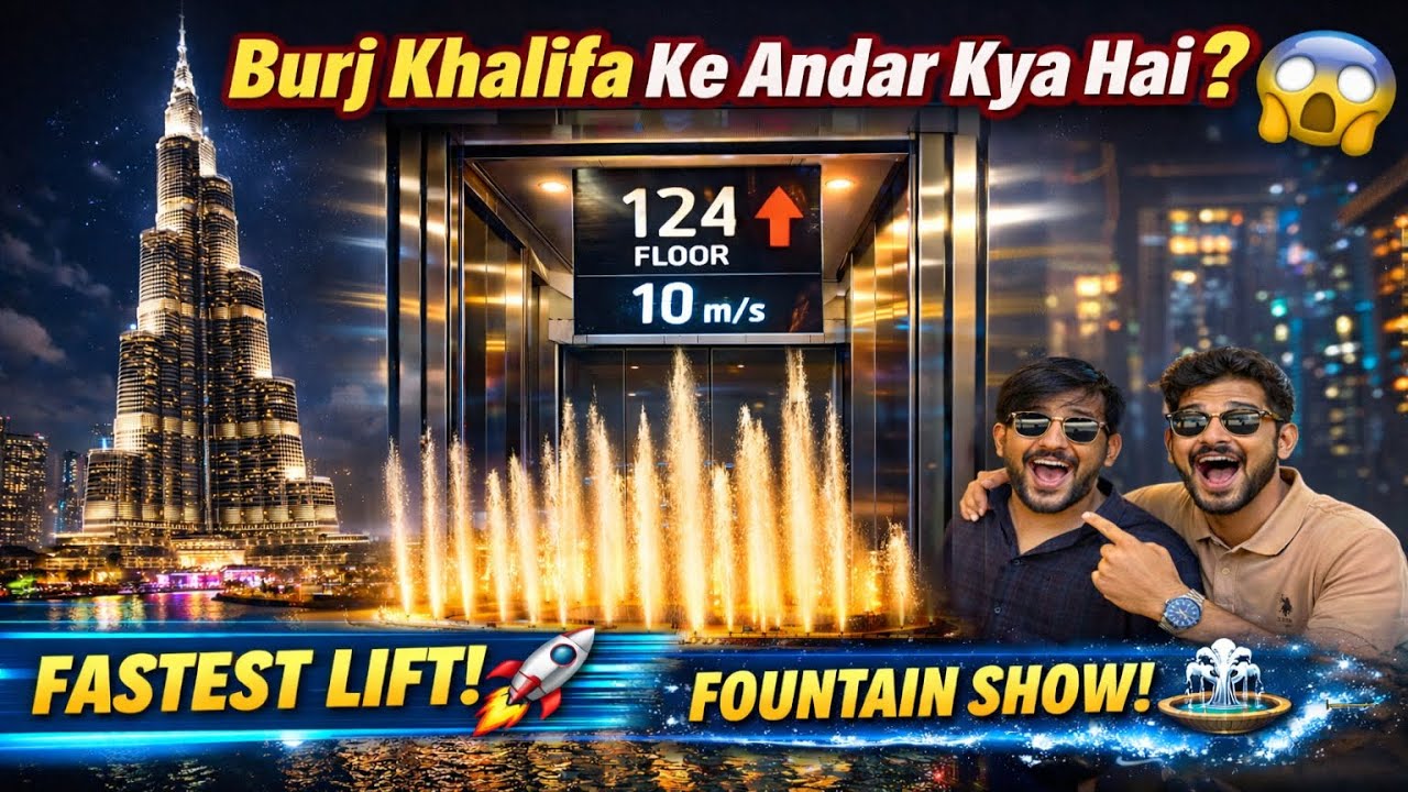 Burj Khalifa Ke Andar Kya Hai? 😱 World’s Fastest Lift 🚀 & Dubai Fountain Show ⛲
