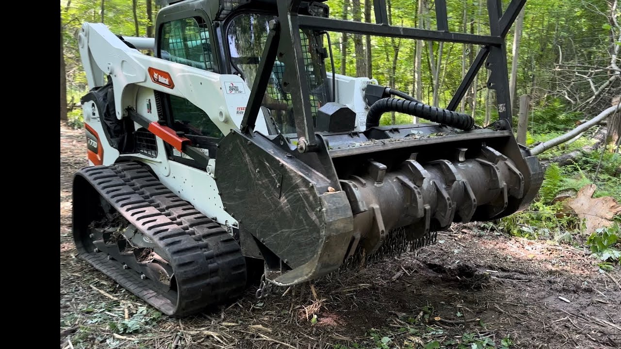 Bobcat T770, Forestry mulching use explained & year later results/review. #bobcat #forestry #deer