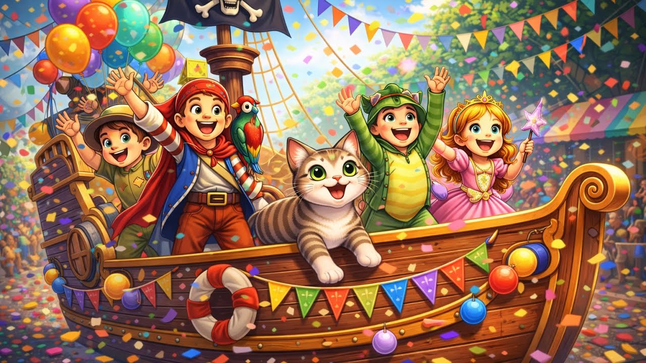 🎊 Es ist Karneval | Kinderlied - Polly die Katze - Pollys Kinderlieder 